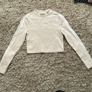 Beige and White Puma Crop top